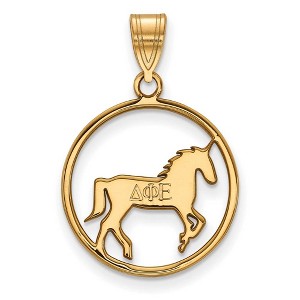 Black Bow Jewelry 14k Yellow Gold Plated Sterling Silver Delta Phi Epsilon Greek Life Medium Pendant - 1 of 3