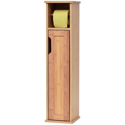 Mahe Bamboo and MDF Free-Standing Toilet Paper Holder Cabinet