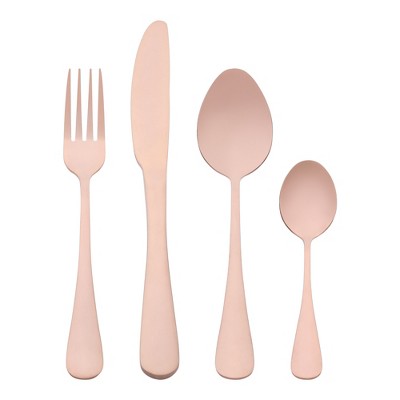 REGALWOVEN Stainless Steel Mirror Polished Flatware Set with Supporting Shelf Silverware Set 24 Pieces