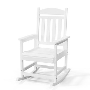 Karl Home | 44-Inch HDPE Patio Rocking Chair With Higher Backrest - 1 of 4