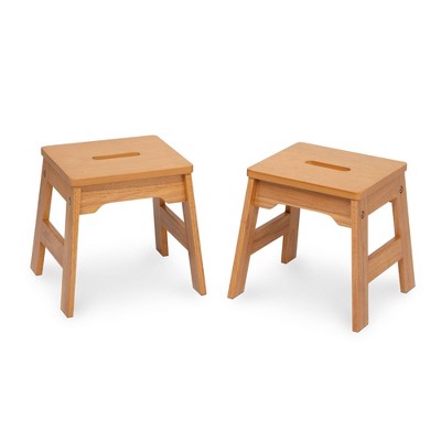 Melissa & Doug Wooden Stools - Set of 2 - Natural
