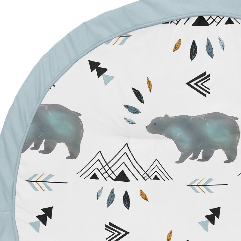 Sweet Jojo Designs Boy Baby Tummy Time Playmat Bear Mountain Blue Black and White, 4 of 6
