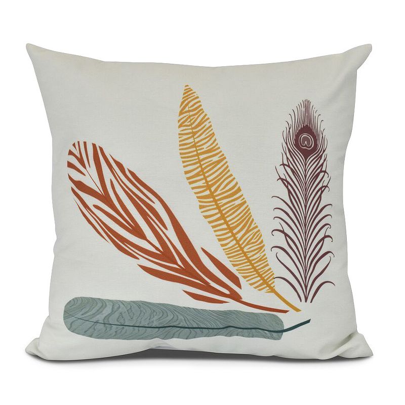 16&#34;x16&#34; Feather Study Floral Printed Square Throw Pillow - e by design, 1 of 5