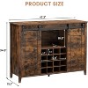 GAOMON Wine Bar Cabinet, 47" Coffee Bar with Sliding Barn Door, Buffet Sideboard Design with 16-Bottle Wine Rack and Glass Storage - 2 of 4