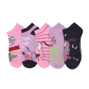 Courage The Cowardly Dog Creepy Stuff Happens Women's 5-Pair Ankle Socks - 1 of 4