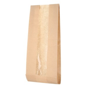 Unique Bargains Kraft Paper Oil-proof Lining Transparent Front Window Bread Bags 100 Pcs - 1 of 4