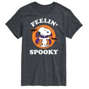 Men's Peanuts Feelin Spooky Short Sleeve Graphic T-Shirt - Heather Charcoal - 4 X-Large - 1 of 4