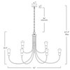 LNC Dockpusarry 9-Lights 51" Candle Tiered Modern Farmhouse Oversized Chandelier,Matte Black - 3 of 4