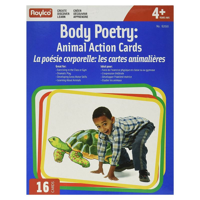 Roylco Body Poetry: Animal Action Cards - Set of 16, 3 of 4