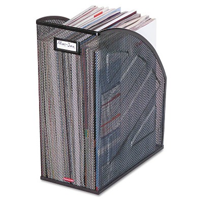 Rolodex Nestable Rolled Mesh Steel Jumbo Magazine File, 6 1/2 x 10 x 12 1/2, Black