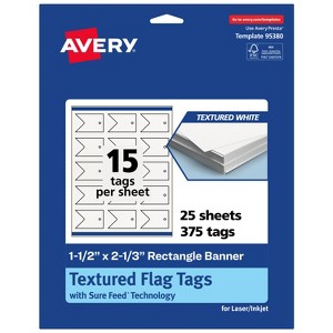 Avery Glossy White Flag Tags, 1-1/2" x 2-1/3" Rectangle Banner - 1 of 4