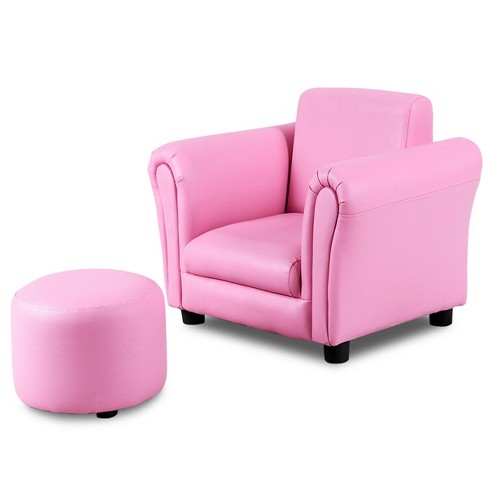 Pink armchair best sale and ottoman