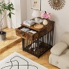 Gulches Dog Crate Furniture,Dog House,Decorative Dog Kennel with Drawer,Indoor Pet Crate End Table for Small Dog,Iron-Tube Dog Cage,Chew-Proof,Brown - 4 of 4