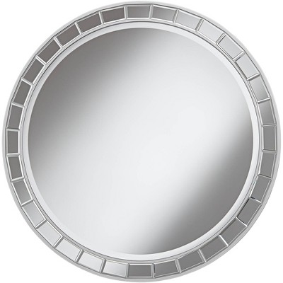 Possini Euro Design Rectangular Vanity Wall Mirror Modern Glam Beveled Edge  Shiny Silver Leaf Frame 26 Wide for Bathroom Bedroom Living Family Room 