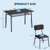5-Piece Dining Table Set for 4 with Storage Rack, Wood Kitchen Table with Upholstered Chairs Set of 4, Table Set with Metal Legs Support - 2 of 4