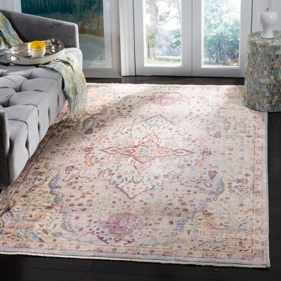 Elegant Gray Hand-Knotted Illusion Area Rug with Viscose Sheen