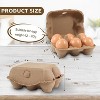 40 Pack Half Dozen Egg Cartons Bulk 6 Count, Empty Natural Paper Pulp Cartons Reusable Sturdy Cardboard - 2 of 4