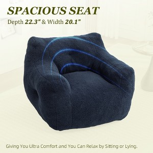 MOONMISS Teddy Fabric Bean Bag Sofa Chair with Armrests Stuffed High-Density Foam in Living Room,Bedroom Reading - 1 of 4