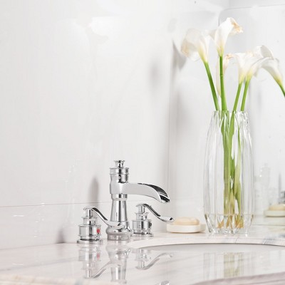 Chrome 8 in. Waterfall Widespread 2-Handle Bathroom Faucet