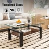 RISOKEYS Rectangle Coffee Table - Tempered Glass Top with MDF Layer, Modern Coffee Table with Storage Shelf for Living Room - 2 of 4