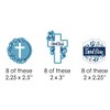 Big Dot of Happiness Blue Elegant Cross - DIY Shaped Boy Religious Party Cut-Outs - 24 Count - 2 of 4