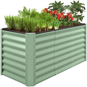 Best Choice Products 4x2x2ft Outdoor Metal Raised Garden Bed, Planter Box for Vegetables, Flowers - 1 of 4