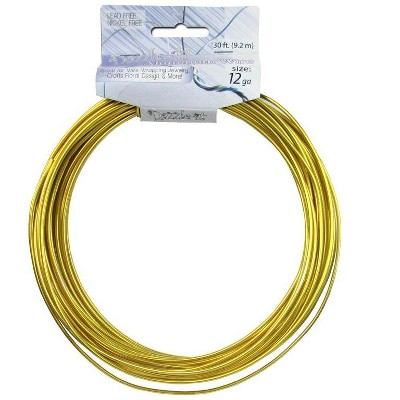 John Bead 12 Gauge Gold Aluminum Jewelry Wire, 30ft