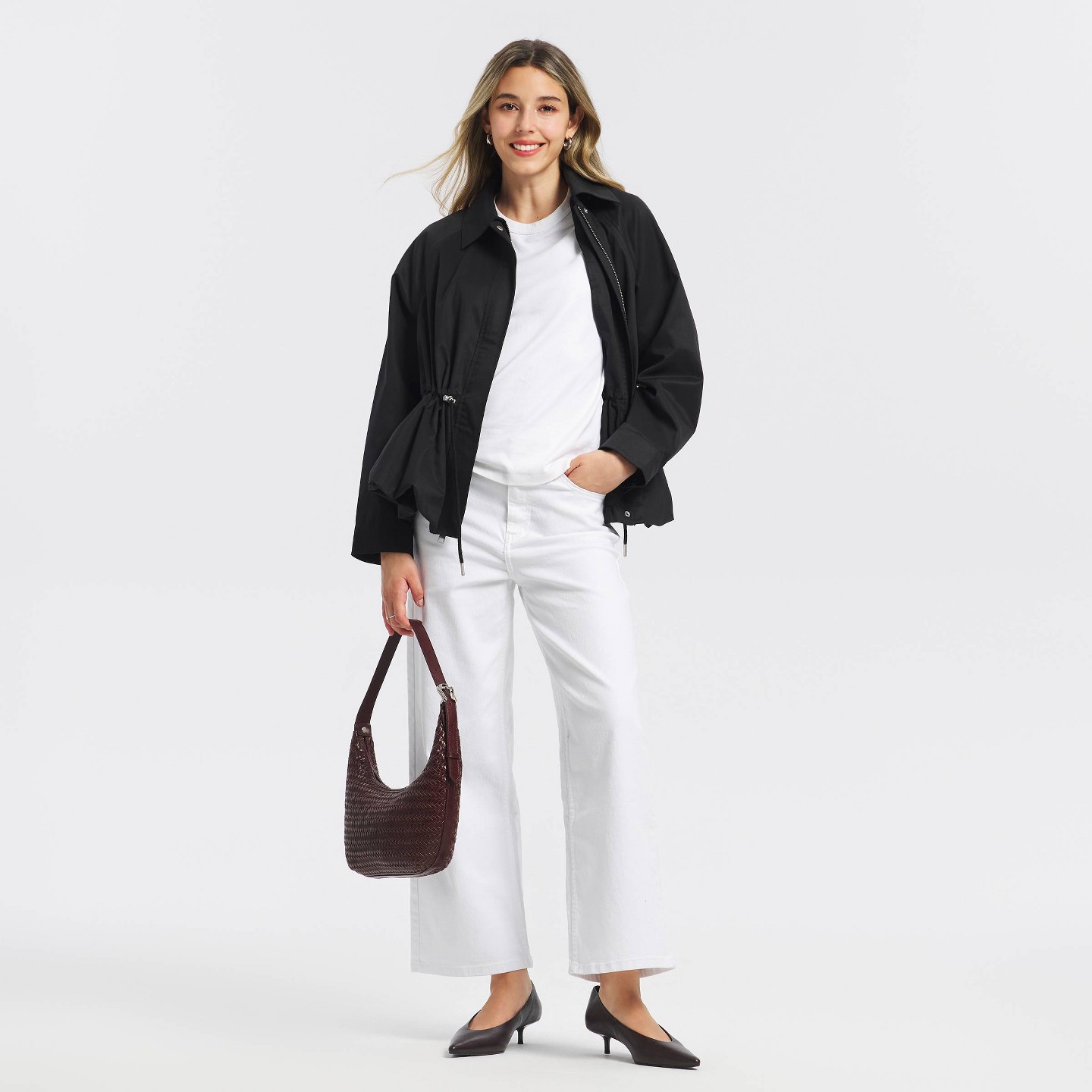 Женская куртка A New Day Long Sleeve Zip-Up Bubble, цвет: Чёрный — фото 3