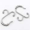 Home Mart Goods 12 Piece Set Brushed Nickel Heavy Duty Double Ear Shower Curtain Hooks Rings Rustproof Metal - 4 of 4