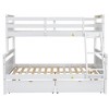 XIYUYEU Twin over Full Size Bunk Bed Pine Bed Frame with 2 Drawers and Inclined Ladder, White - 3 of 4