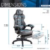 Vynxaria Gaming Racing Style Fully Reclining Executive Office Chair with Footrest, Black & Grey - 3 of 4