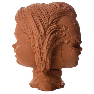 Terracotta Chucky Decorative Planter with Green Chia Hair