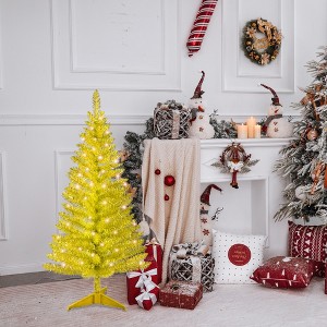 SKRAN 4FT Artificial Gold Christmas Tree , Artificial Holiday Tree, with 122 PVC Tips for Indoor Decoration, Small Space, Tabletop - 1 of 4