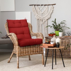 EAGLE PEAK Tufted Outdoor/Indoor High Back Patio Chair Cushions, Set of 2, 46'' x 22'' - 1 of 4