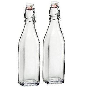 Bormioli Rocco Set Of 2 Square Swing Top Glass 17 Oz - 1 of 4