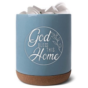 Elanze Designs Bless This Home Sky Blue X-Large Cork Bottom, Kitchen Counter, Ceramic Stoneware, Coffee, Tea and Hot Chocolate, Machine Brewing, K - 1 of 1