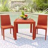 LeisureMod Mace Outdoor Plastic Dining Chair Stackable Design - 3 of 4