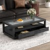 NicBex Modern Transparent Tempered Glass Coffee Table with Storage,Minimalist Display Center Table for Living Room - 2 of 4