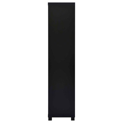 Black 3-Shelf Media Tower with Cabinet