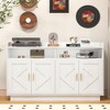 TiramisuBest Modern Farmhouse Storage Cabinet with Adjustable Shelves & Carved Door Panels,Rustic Solid Wood Sideboard for Dining Room,Living Room - 2 of 4