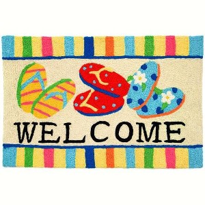 Jellybean Bright Colors Flip Flop Welcome Accent Area Rug 20 X 30 Inches - 1 of 3