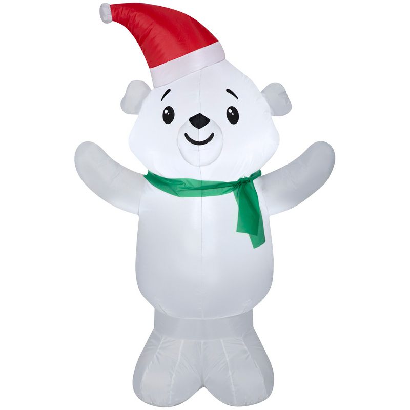Gemmy Christmas Airblown Inflatable Polar Bear, 4 ft Tall, Multi, 1 of 3