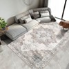 Machine Washable Area Rugs Large Vintage Floral Area Rug Non Slip Distressed Soft Low Pile Non Shedding Design Floor Carpet - 3 of 4