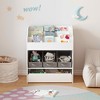 MAYEERTY Bookshelf with Storage Bins and Drawer, Multifunctional Wooden Book Organizer for Toddles for Living Room White - 2 of 4