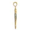 Black Bow Jewelry 14k Yellow Gold Large Blue Enameled Seahorse Pendant - 2 of 4