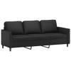 vidaXL Black Faux Leather Sofa Set-3-Piece with Loveseat, Couch, Armchair for Living Room, Lounge, Office - 4 of 4