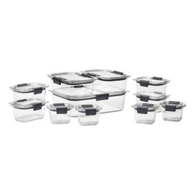 Rubbermaid Brilliance 22pc Plastic Food Storage Container Set Clear