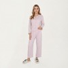 Anna-Kaci Lounge Women's 2-Piece Set Top with Built-In Chest Pads and Relaxed Fit Pants Pajama Set in Soft Textured Fabric - 2 of 4