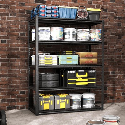6 Tier Metal Storage Shelves for Garage, 2400LBS Heavy Duty Adjustable Utility Rack, Industrial Commercial Shelving Unit-The Pop Home