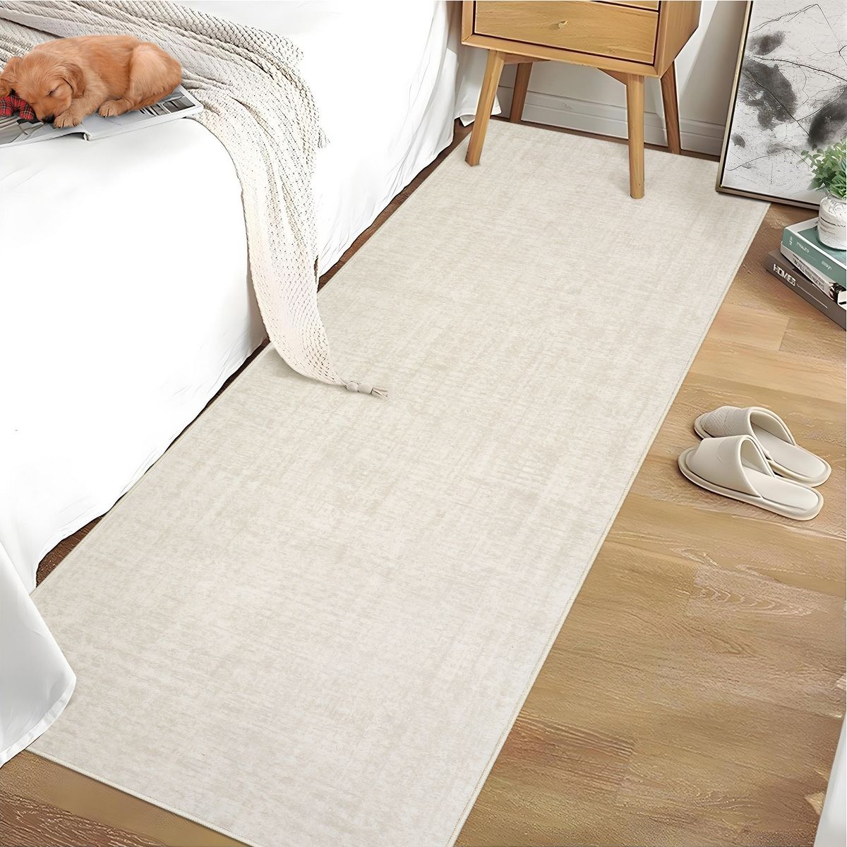Washable Living Room Rugs Farmhouse Rug Modern Solid Carpet Soft Non Slip Low Pile Rug for Bedroom Dining Room - thumbnail 2